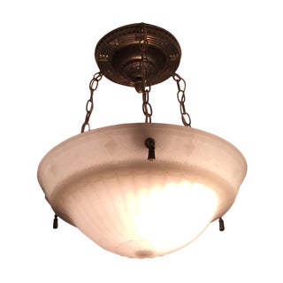 Vintage Victorian Milk Glass Ceiling Fixture For Sale