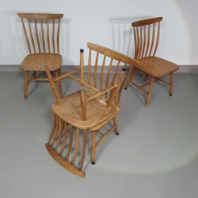 Scandinavian Birch Chairs from Åkerblom, Sweden, Set of 4 For Sale - Image 10 of 18