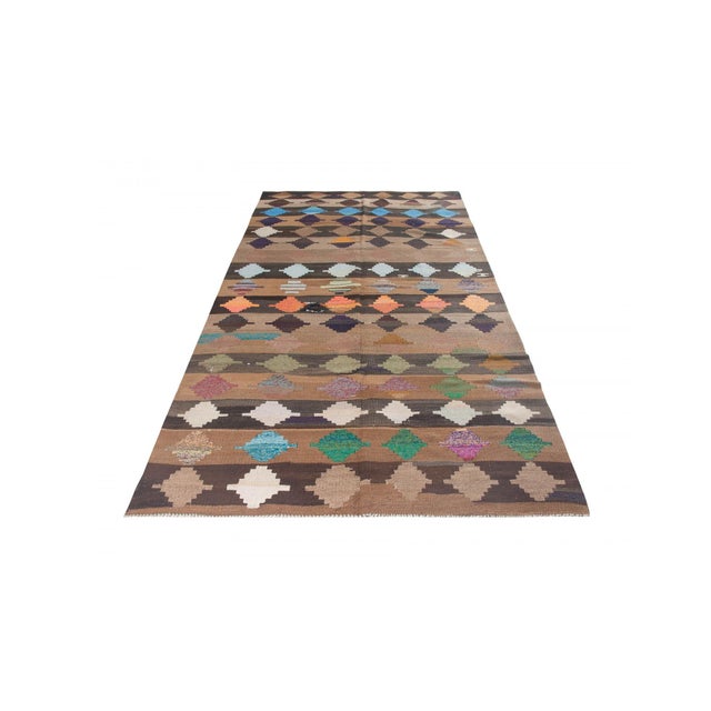 Mid-Century Modern Decorative Vintage Turkish Kilim Rug - 5`1" X 11`3" For Sale - Image 3 of 6
