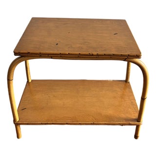 1950s Mid Century Bent Bamboo Side Table End Table For Sale