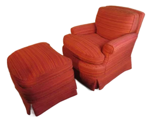1960s Era Custom Club Chair and Ottoman