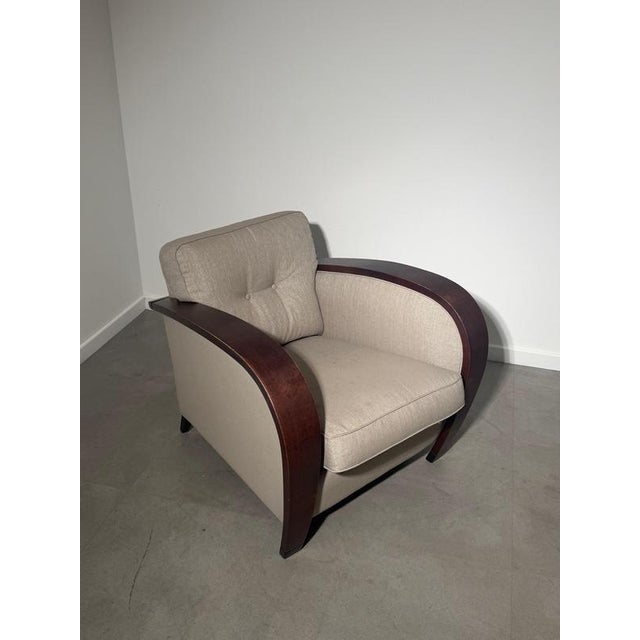 Art Deco Lounge Chair in Curved Wood For Sale - Image 6 of 7