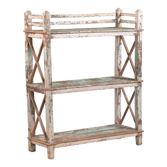 Vintage Indian Teakwood Shelf or Small Bookcase For Sale
