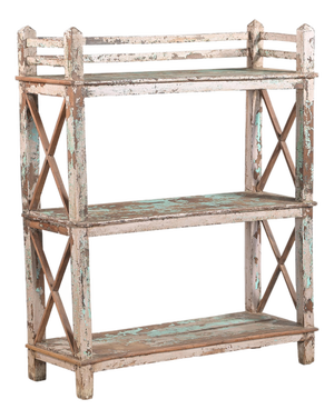 Vintage Indian Teakwood Shelf or Small Bookcase