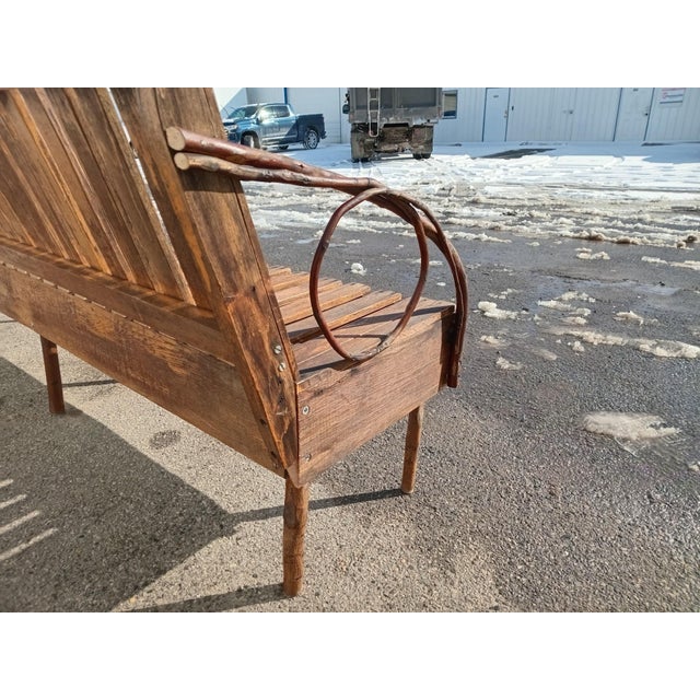 Vintage Wood Andirondack Style Twig 77" Bench For Sale - Image 9 of 12