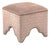Willem Ivory Stool - H Interlocking Pattern in Crushed Champagne Velvet For Sale