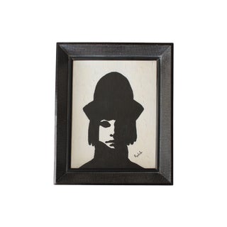 Harlequin Black and White Portrait Painting For Sale