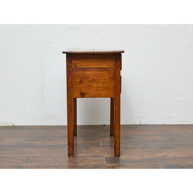 Brown 19th Century English Pine Side Table with Two Drawers and Patina For Sale - Image 8 of 12