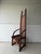 Wood Late 20th Century Artisan Made Folk Art Teak High Back Chair Thailand For Sale - Image 7 of 8