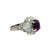 3.93 Carat Purple Star Sapphire Diamond Platinum Burst Ring, Size 8.5 For Sale - Image 4 of 7