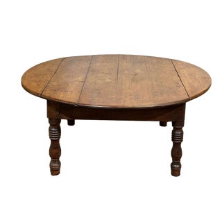 Antique Oval Fir Coffee Table, 1900s For Sale