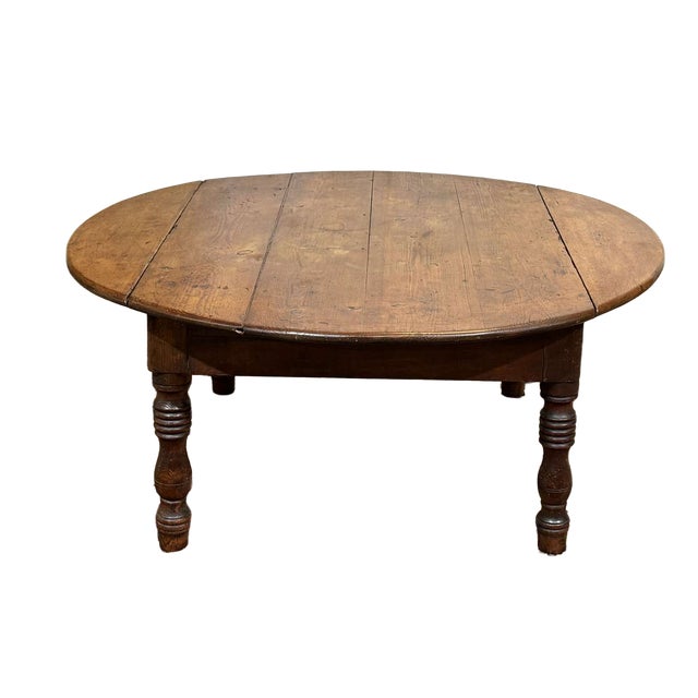 Antique Oval Fir Coffee Table, 1900s For Sale