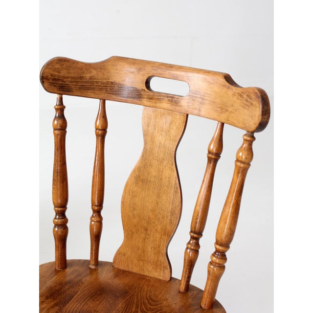 Mid-Century Colonial Revival Spindle Back Wood Dining Chairs Set of 6 For Sale - Image 13 of 15