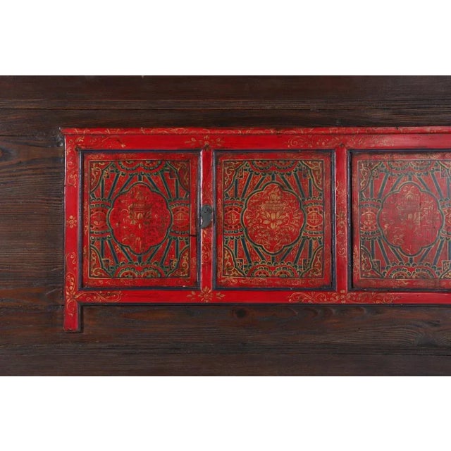 Tibetan Doors Blue Lotus Wall Decoration For Sale - Image 4 of 8