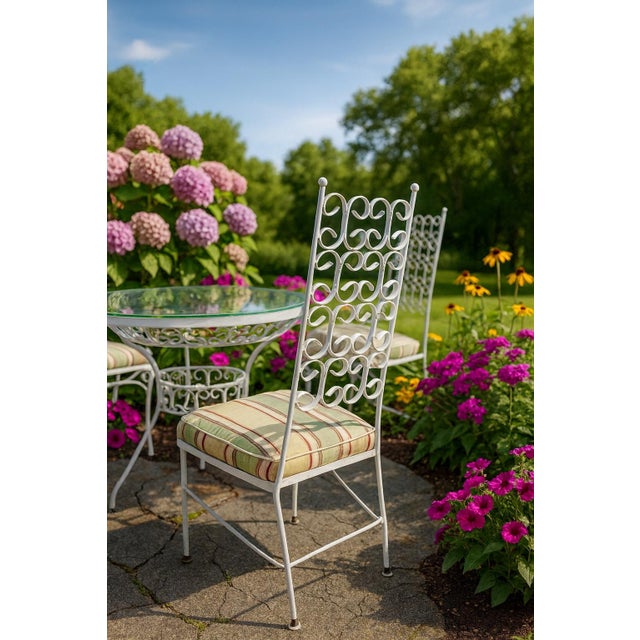 Mid 20th Century Mid-Century Arthur Umanoff Wrought Iron Patio Set For Sale - Image 5 of 11