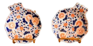 Japanese Imari Shell Shaped Plates, 1900s, Set of 2