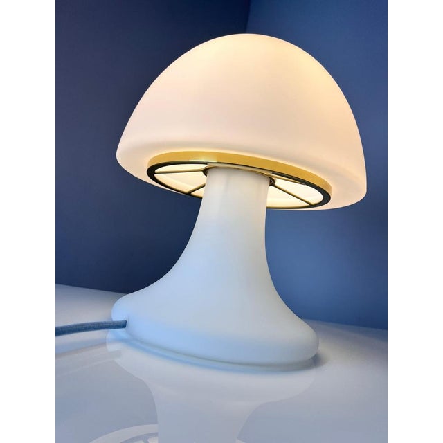 White Mushroom Table Lamp from Glashütte Limburg For Sale - Image 6 of 11