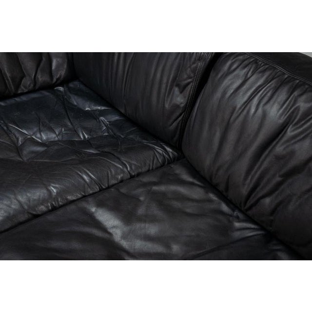 Model DS76 Modular Sofa in Black Leather from de Sede, 1970, Set of 4 For Sale - Image 12 of 13
