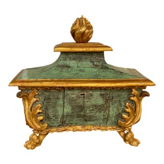 19th Century Italian Baroque Style Painted and Parcel Gilt Reliquary For Sale