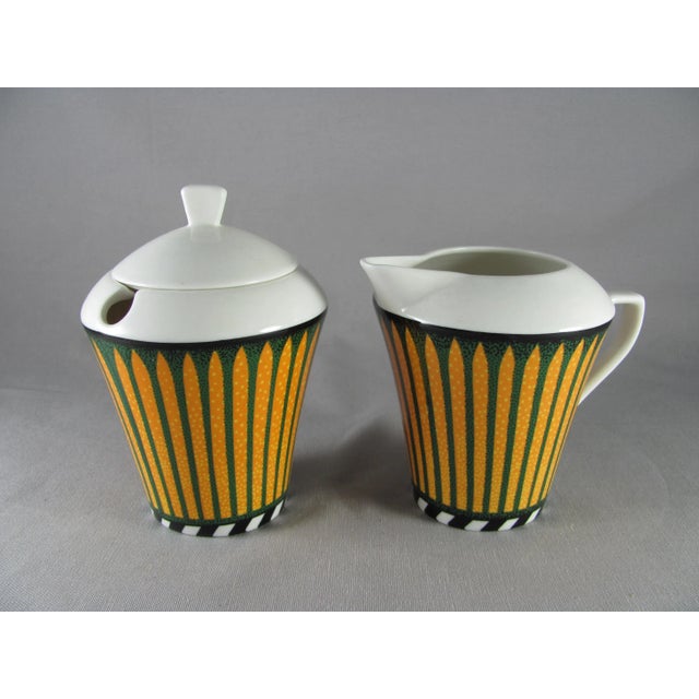 Orange 1990s Sasaki Mazarin Citrine Creamer and Sugar Bowl For Sale - Image 8 of 8