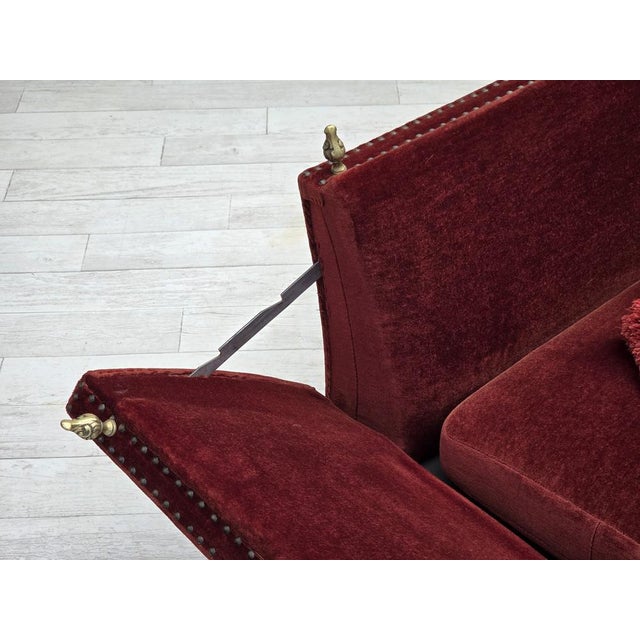 Danish 2-Seater Drop Arm Spanish Sofa in Furniture Velour, 1970s For Sale - Image 12 of 18
