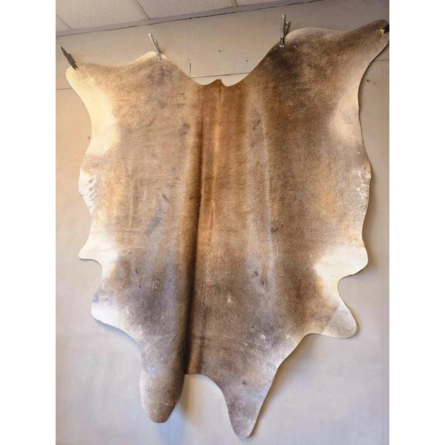Large Beige and Brown Cowhide Rug For Sale - Image 3 of 18