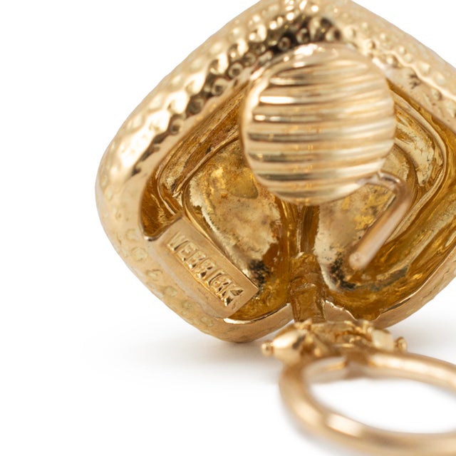 Metal Vintage David Webb 18k Yellow Gold Hammered Clip on Earrings, A Pair For Sale - Image 7 of 8
