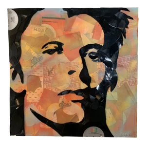 David Bowie Portrait Record Collage