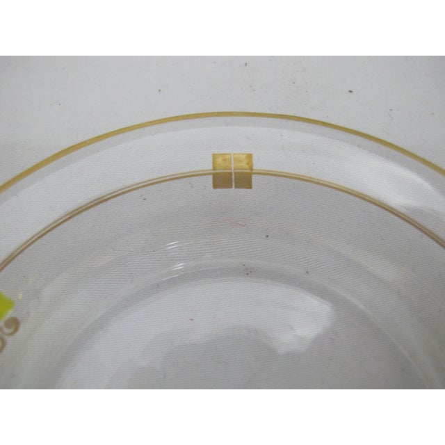 Mid-Century Modern Mid 20th Century Mid Century Modern MCM Gold & Green Enamel Crystal Small Dessert Bowl Set of 5 For Sale - Image 3 of 6