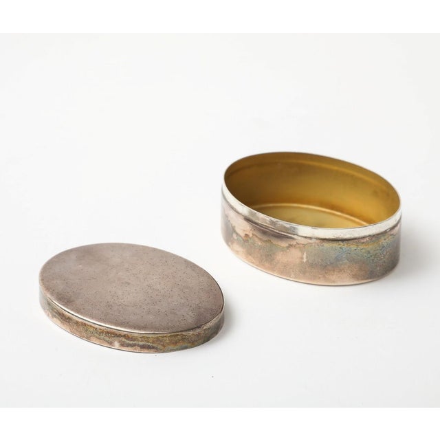 Tiffany and Co. Vintage Tiffany & Co. Silver Oval Pillbox For Sale - Image 4 of 8