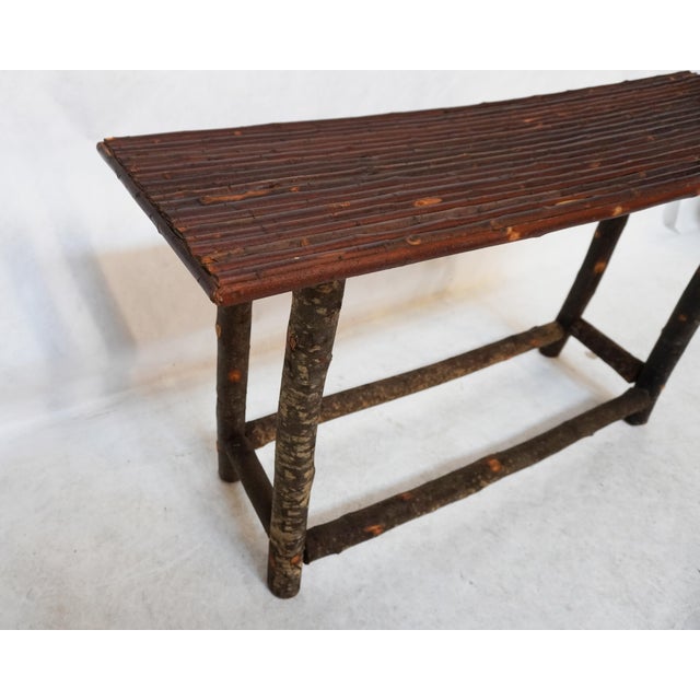 Wood Rustic Wood and Twig Console Table For Sale - Image 7 of 16