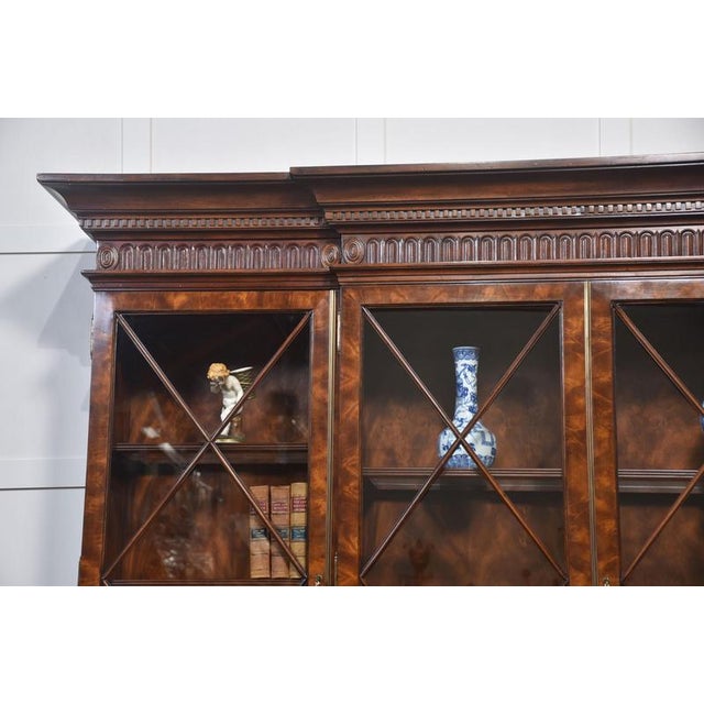 George III Mahogany Breakfront Library Bookcase, 1890s For Sale - Image 5 of 18