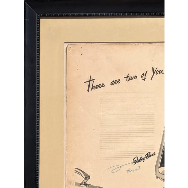 Robert Joy "There are Two of You" Early Modern Original Foley's Ad Layout of Woman & Mirror, Early 20th Century For Sale - Image 4 of 10