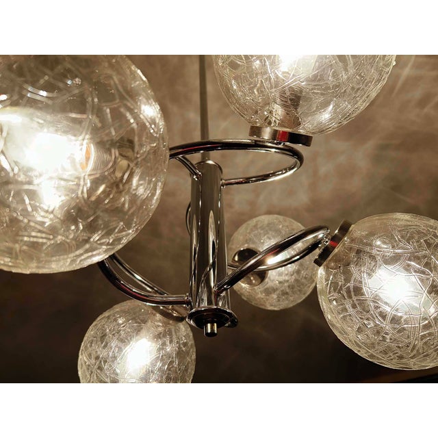Silver Vintage Space Age Sputnik Pendant Light, 1970s For Sale - Image 8 of 18