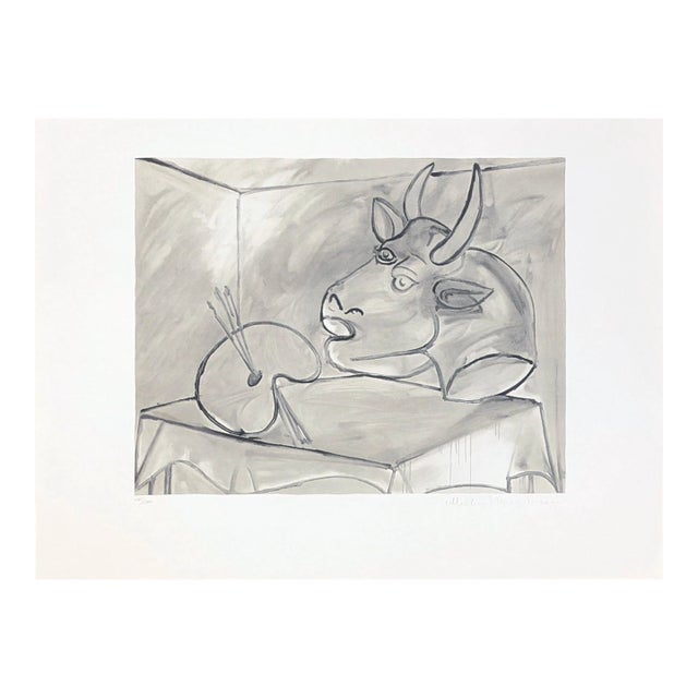 "Nature Morte a La Palette Et a La Tete" 1980s Pablo Picasso Estate Lithograph For Sale