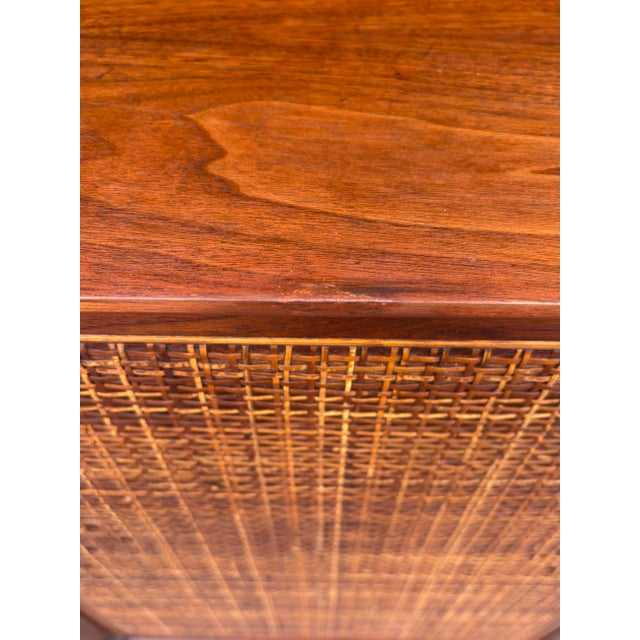 Vintage Walnut and Cane Credenza by Jack Cartwright for Founders, 1960s, Attributed For Sale - Image 11 of 12