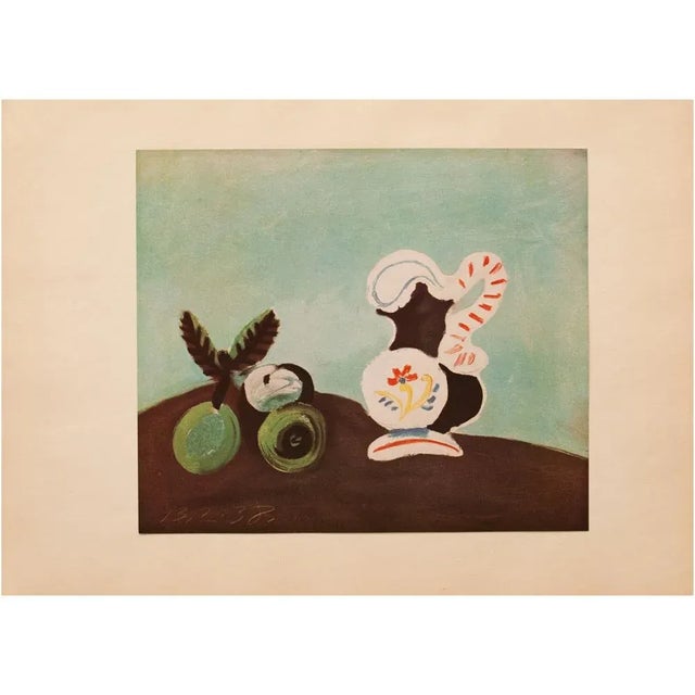 Celadon 1940s After Pablo Picasso, "Still Life" First Edition Period Swiss Offset Lithograph For Sale - Image 8 of 8