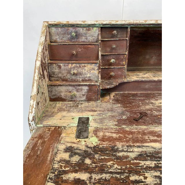 White Early 19th Century Painted English Secretary Desk For Sale - Image 8 of 11