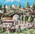 Late 20th Century Rare Israeli Naive Art Oil Painting Jerusalem Israel Old City Landscape Folk Art For Sale - Image 5 of 5