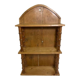 Early 20th Century Arched Pine Wall Shelf For Sale