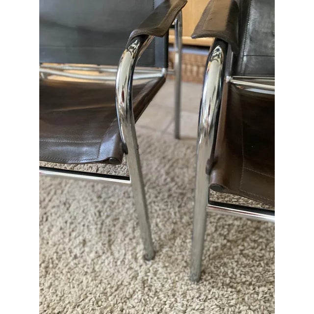 Set of Klinte Armchairs in Brown Leather by Tord Bjorklund, 1980 For Sale - Image 9 of 12