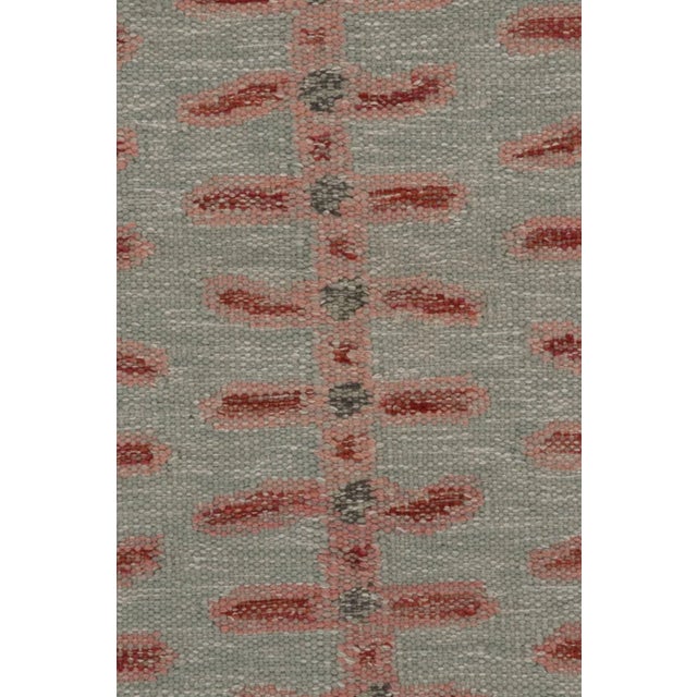 Traditional Rug & Kilim's Scandinavian Style Custom Flatweave Rug With Pink Vinery Pattern For Sale - Image 3 of 10