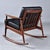 Pair of Restored Moreddi 1950's Danish Teak Rocking Chairs in Black Leather For Sale - Image 9 of 13