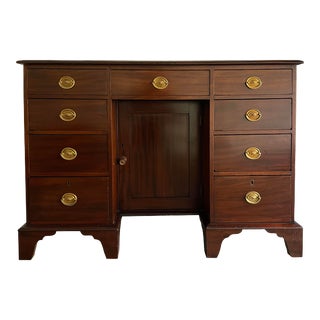 19th Century Georgian Mahogany Kneehole Writing Desk For Sale