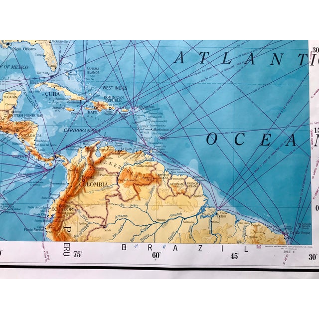 Paper Vintage Army Map Service Map of North America 1954 – Rare 1101 Series Edition 6 – 55"x 40" Large Wall Map Decor For Sale - Image 7 of 10