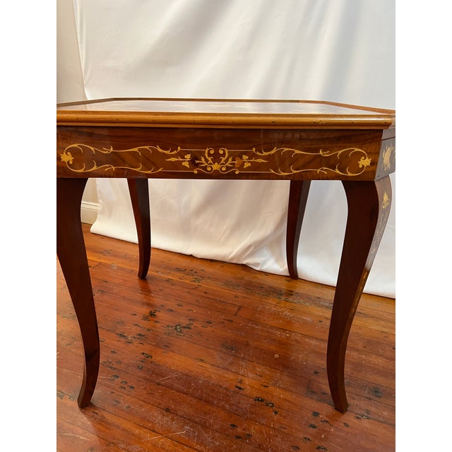 1960s Italian Inlaid Wood Multi Game Table With Roulette, Checkers/Chess, Backgammon For Sale - Image 12 of 13