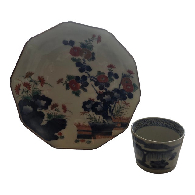 Octagonal Imari Plate For Sale