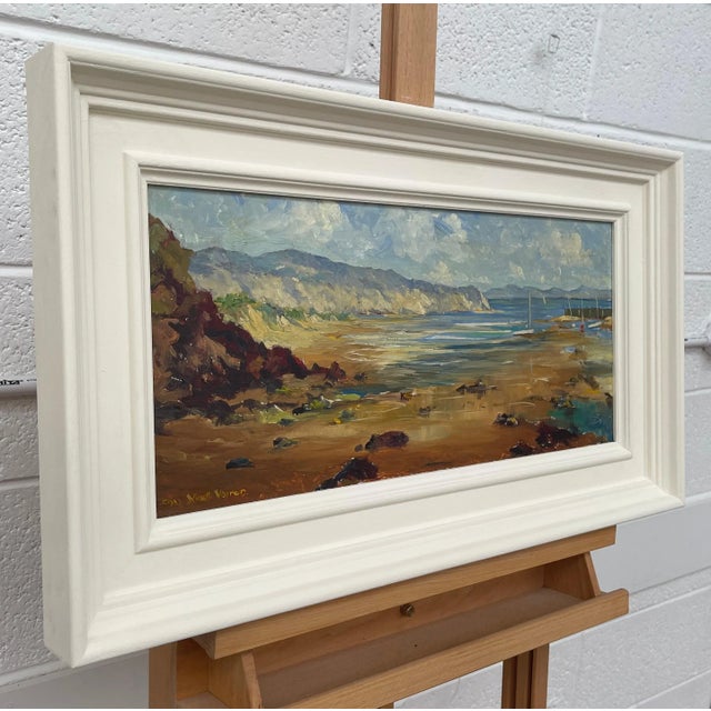 Impasto Oil Painting of Abersoch Harbour Scene in Wales by 20th Century British Artist Charles Wyatt Warren (1908-1993)...