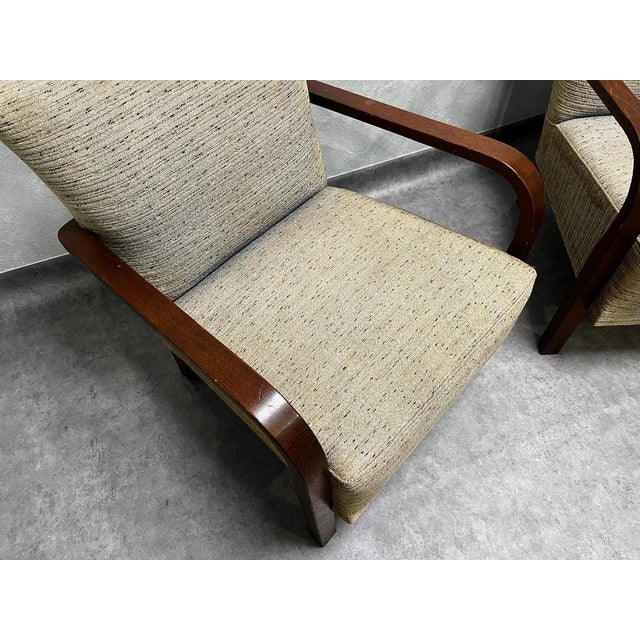 Mid-Century Modern Early 20th Century H-213 Armchairs attributed to Jindřich Halabala, Czechoslovakia, 1930s, Set of 2 For Sale - Image 3 of 13