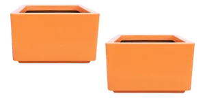 Large Orange Lacquered Planters by Architectural Fiberglass